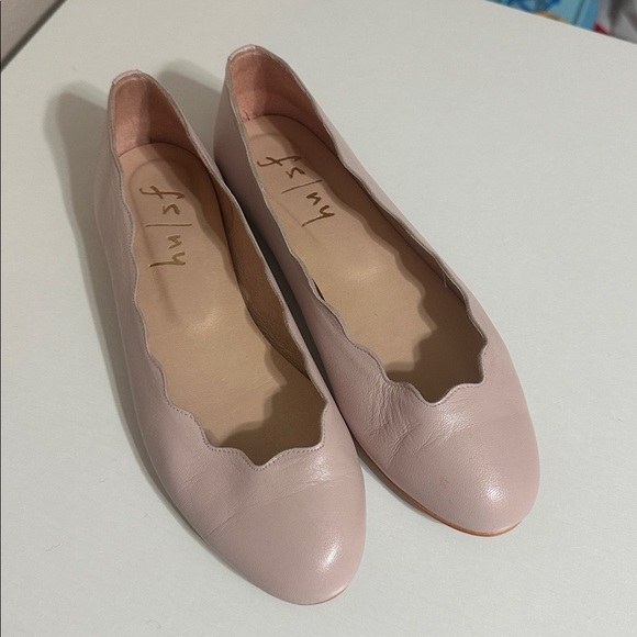 French Sole Shoes - French Sole Jigsaw Scalloped Pink Ballet Flats Size 6 1/2